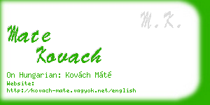 mate kovach business card