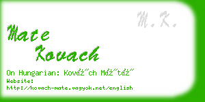 mate kovach business card